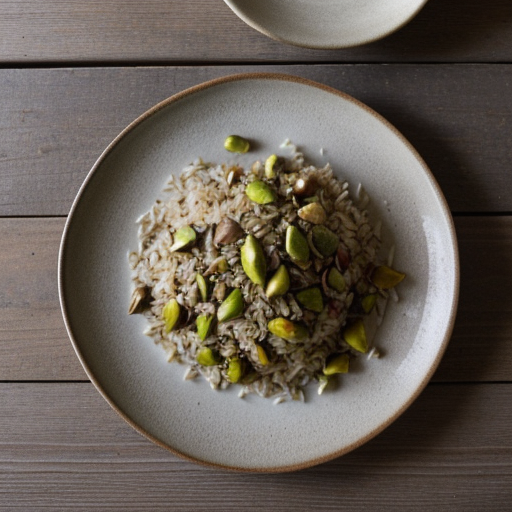 Rice With Mushrooms and Pistachios recipe image