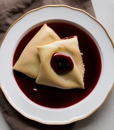 Ricotta Filled Crepes With Berry Sauce recipe image