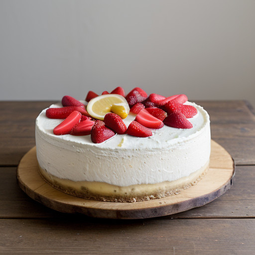 Ricotta-Sour Cream Cheesecake With Strawberry Sauce recipe image