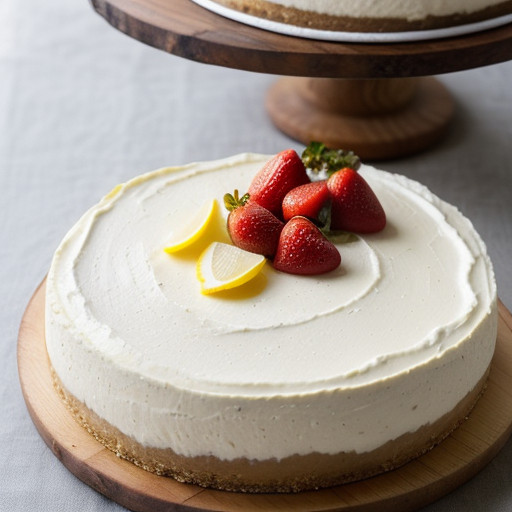 Ricotta-Sour Cream Cheesecake With Strawberry recipe image
