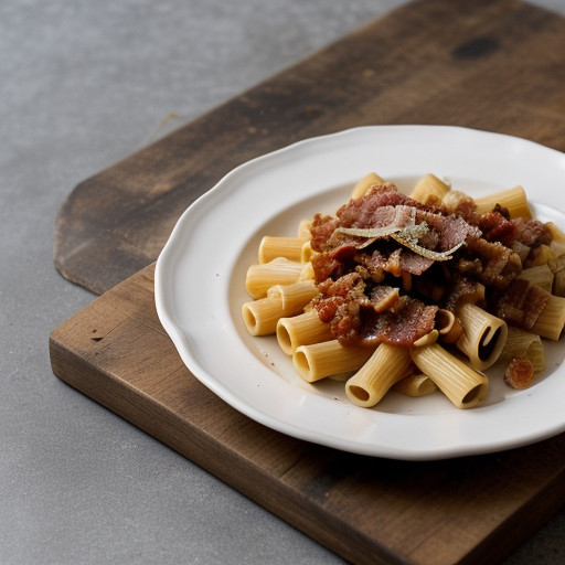 Rigatoni All'amatriciana (Rigatoni With Pance recipe image