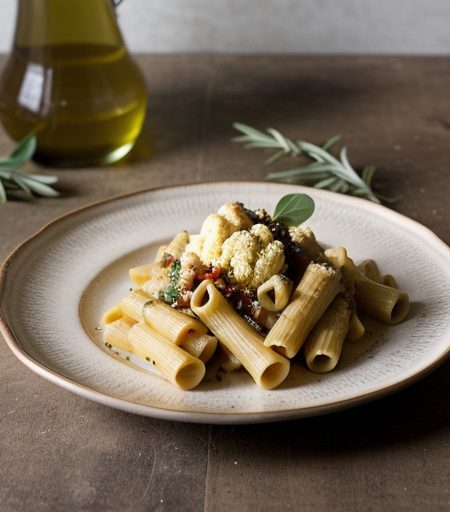 Rigatoni With Tuscan-Style Cauliflower & Pe recipe image