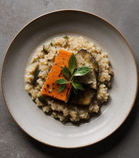 Risotto Con Pesce Gatto E Erba Cipollina (L A recipe image
