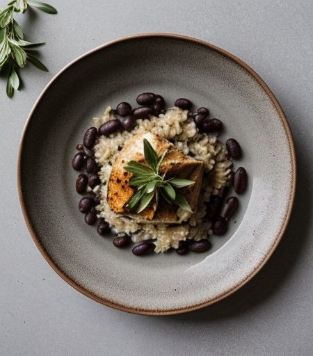 Risotto With Black Beans and Olives recipe image