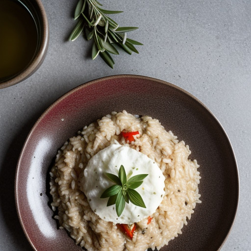 Risotto With Mozzarella and Hot Pepper Flakes recipe image
