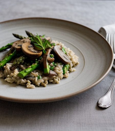 Risotto With Mushrooms & Asparagus recipe image