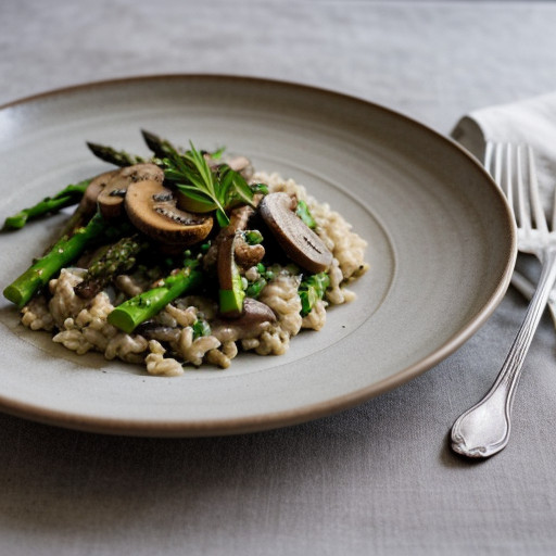 Risotto With Mushrooms & Asparagus recipe image