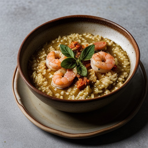 Risotto With Shrimp, Tomatoes and Sun-Dried Tomato Pesto recipe image