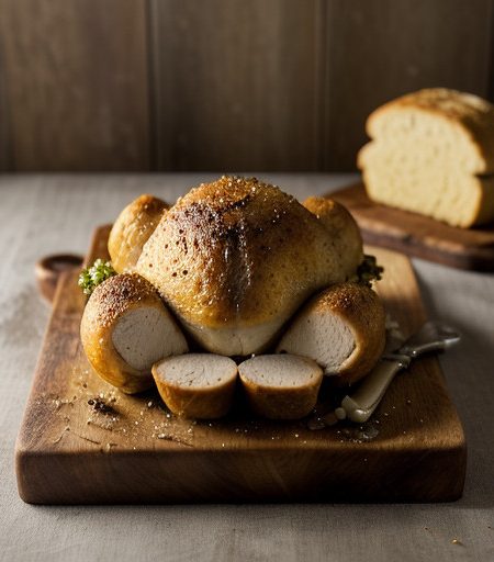 Roast Capon With Rye Bread Stuffing recipe image