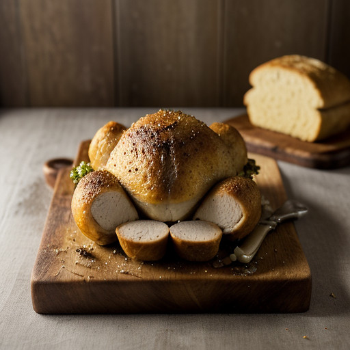 Roast Capon With Rye Bread Stuffing recipe image