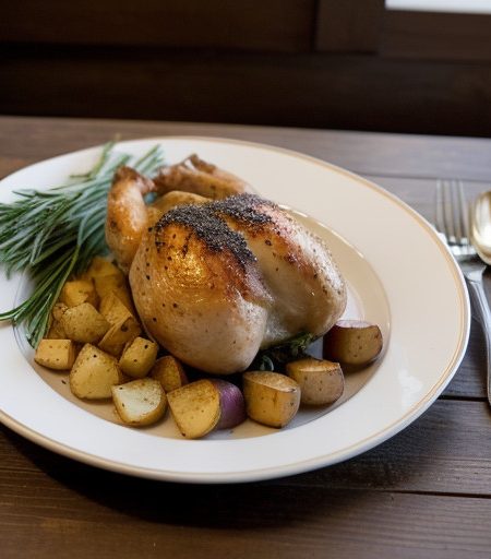 Roast Chicken & Potatoes Monterey recipe image