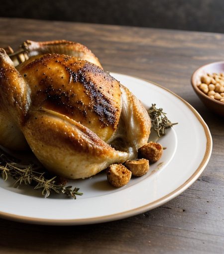 Roast Chicken W/Pepperoni Stuffing recipe image