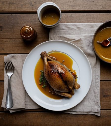 Roast Chicken With Curried Honey Mustard Sauc recipe image