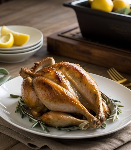 Roast Chicken With Fresh Sage recipe image