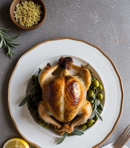 Roast Chicken With Lemon Zest & Green Olives recipe image