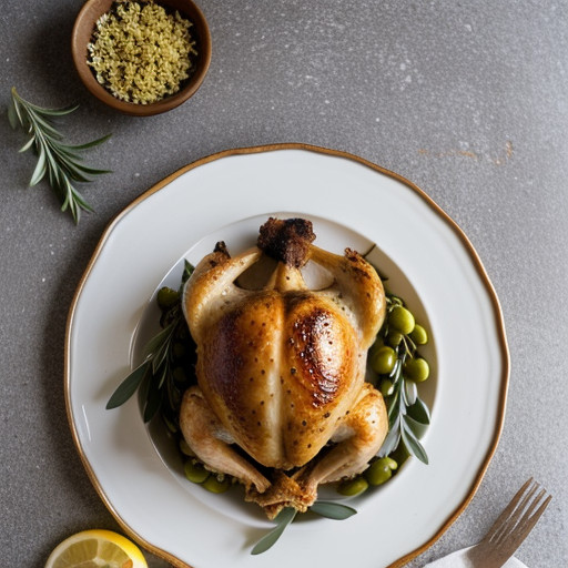 Roast Chicken With Lemon Zest & Green Olives recipe image