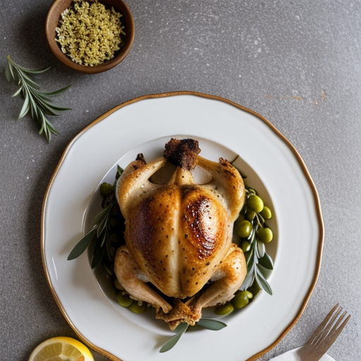 Roast Chicken With Lemon Zest & Green Olives recipe image