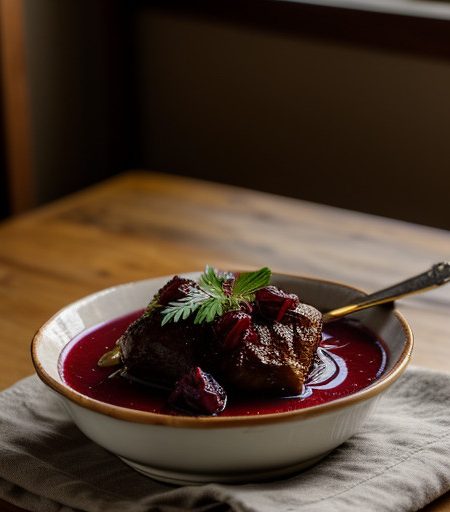 Roast Duck With Cranberry Sauce recipe image
