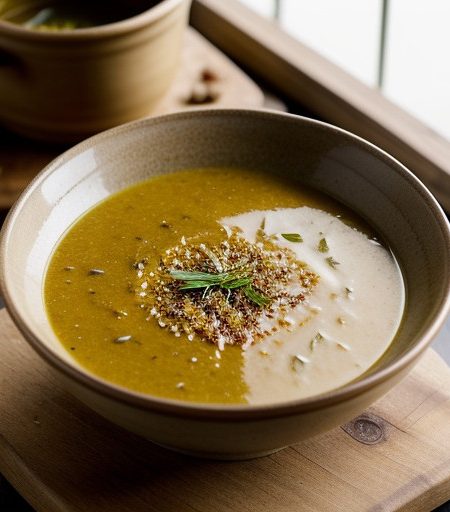 Roast Garlic Broad Brean & Saffron Soup recipe image