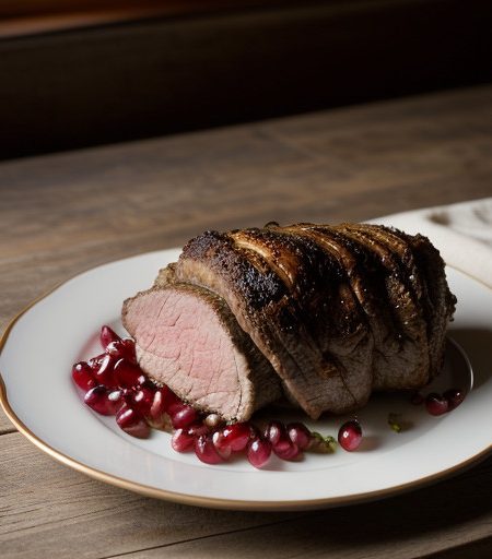Roast Leg of Lamb With Pomegranate recipe image