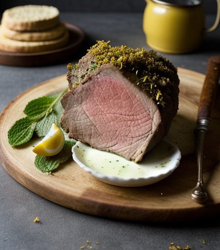Roast Leg of Lamb With Rhubarb Mint Chutney recipe image