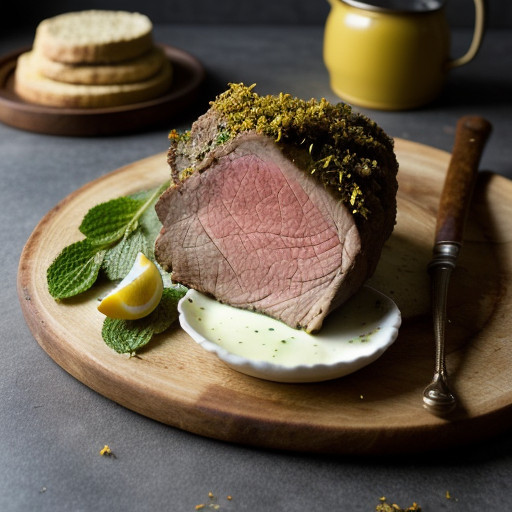 Roast Leg of Lamb With Rhubarb Mint Chutney recipe image
