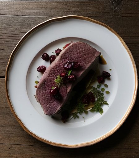 Roast Loin of Venison With Cranberries recipe image