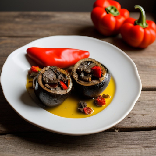 Roast Peppers Stuffed With Mushrooms recipe image