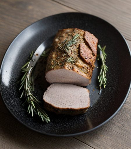 Roast Pork Loin With Zucchini and Rosemary recipe image