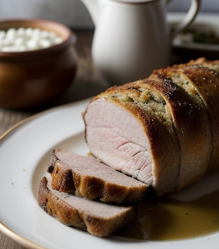 Roast Pork With Onion Stuffing recipe image