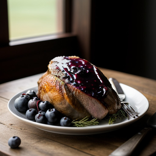 Roast Turkey Hindquarter With Blueberry Sauce recipe image