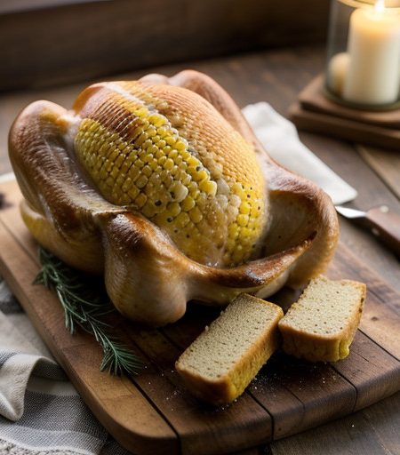 Roast Turkey With Corn Bread-Chorizo Stuffing recipe image