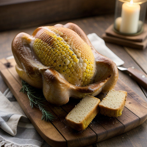 Roast Turkey With Corn Bread-Chorizo Stuffing recipe image
