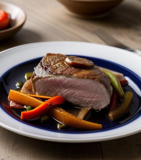 Roast Veal Breast With Peppers and Onions recipe image