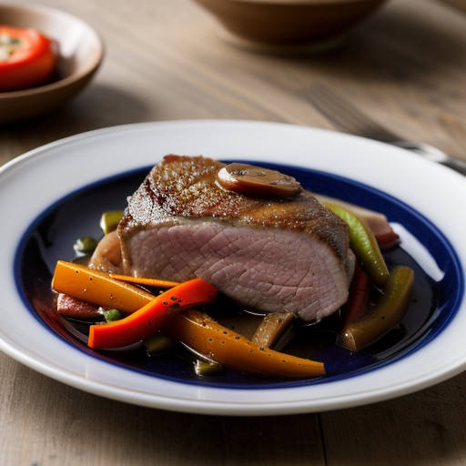 Roast Veal Breast With Peppers and Onions recipe image