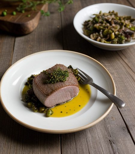 Roast Veal Loin With Shallots & Wild Mushro recipe image