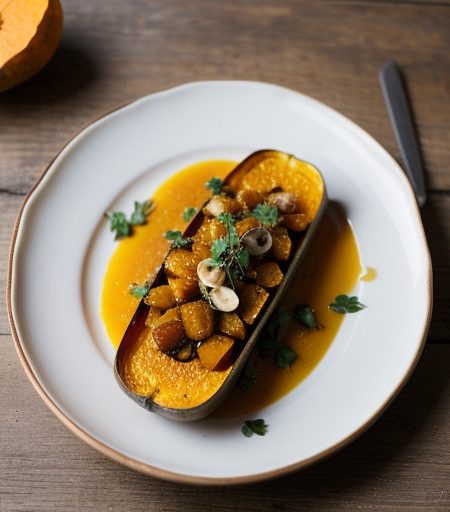 Roasted Butternut Squash With Shallots & Th recipe image