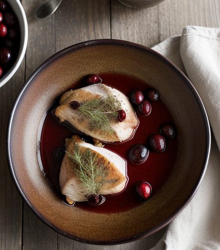 Roasted Chicken Breasts With Cranberry Port Sauce recipe image