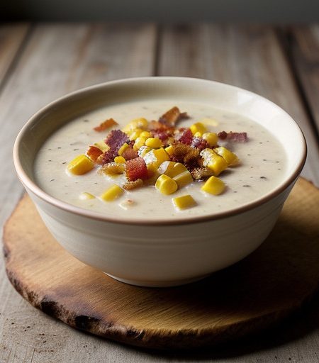 Roasted Corn Chowder With Potatoes and Bacon - Bon Appeti recipe image