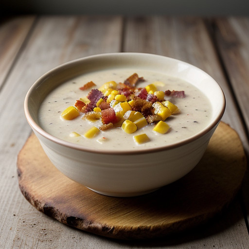 Roasted Corn Chowder With Potatoes and Bacon - Bon Appeti recipe image