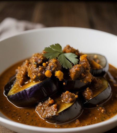 Roasted Eggplant Tomato Relish (Biagan Bharta recipe image