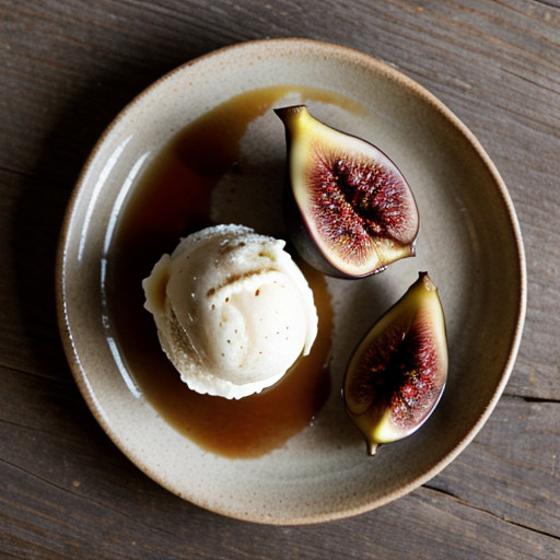 Roasted Figs W/ Vanilla Ice Cream & Honey - recipe image