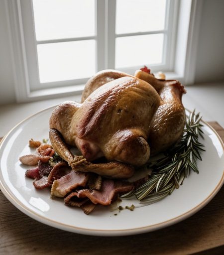 Roasted Game Hens With Bacon recipe image