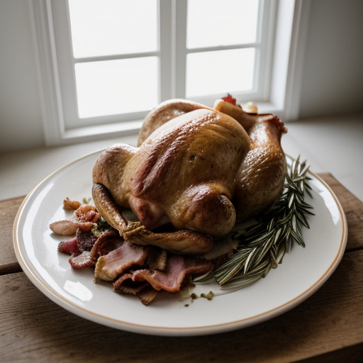 Roasted Game Hens With Bacon recipe image