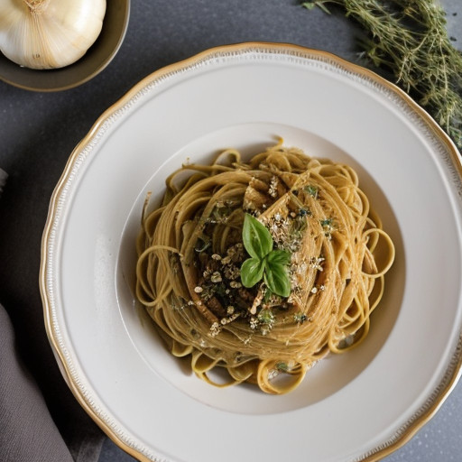 Roasted Garlic Angel Hair Pasta recipe image
