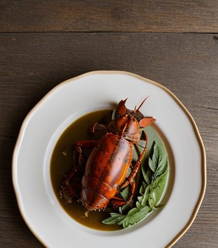 Roasted Lobster With Basil Oil - Bon Appetit recipe image