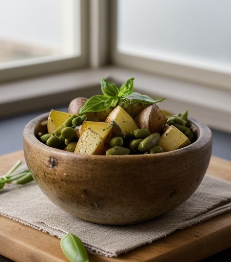 Roasted New Potato Salad With Basil Vinaigret recipe image