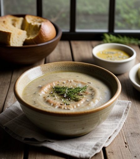 Roasted Onion and Garlic Soup - Bon Appetit recipe image