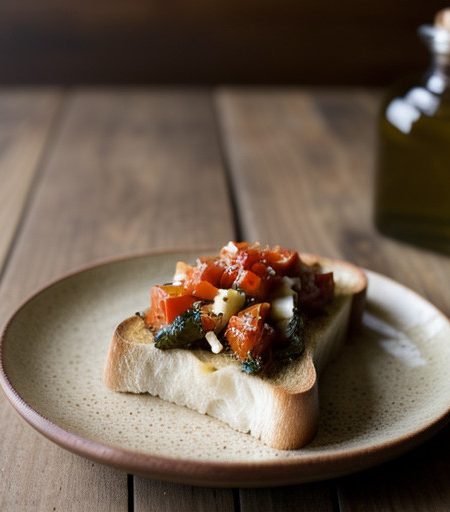 Roasted Pepper Bruschetta - Country Living recipe image