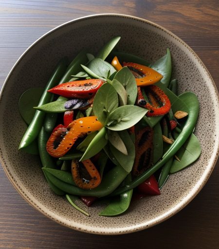 Roasted Pepper & Snow Pea Salad recipe image